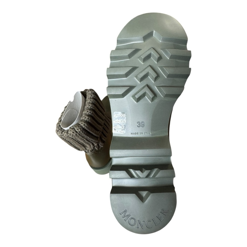 MONCLER | NIB $400 Ginette Waterproof Rain Boot in Olive Green, Size 39 - Picture 9 of 15